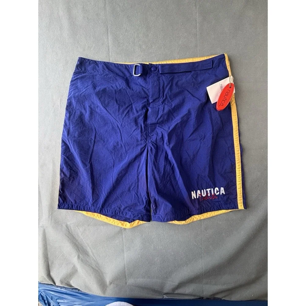 Nautica Shorts‎ Mens Large Swim Trucks Blue